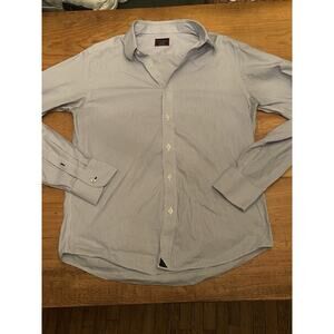 UNTUCKit Mens Medium Button Down Shirt Stripe Slim Wrinkle Free Cotton Casual